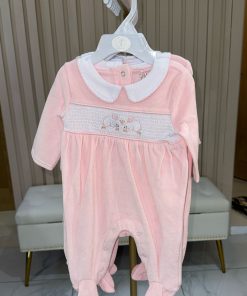 Smock Velour Rabbit Baby Grow