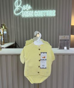 Unisex Knitted Romper With Cardigan