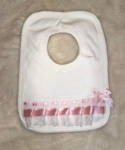 Alternative view of Lace Bow Bib - Pink