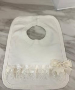 Alternative view of Lace Frill Bow Bib - Ivory