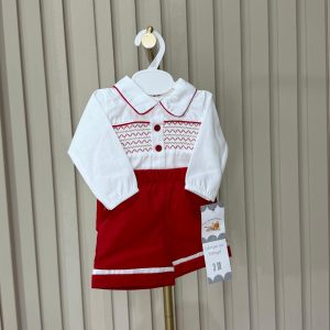 'Smocked' Red Suit